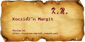 Koczián Margit névjegykártya